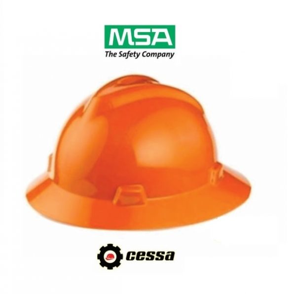 Casco MSA V-GARD tipo ala ancha naranja