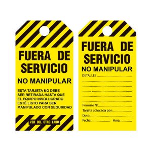 Etiqueta amarilla - Fuera de servicio - Modelo 648783 - LOTO - IFAM - Cessa Comercializadora